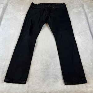 Polo Ralph Lauren Mens Authentic Dungarees Black Jeans 36x30 Straight Leg Cotton